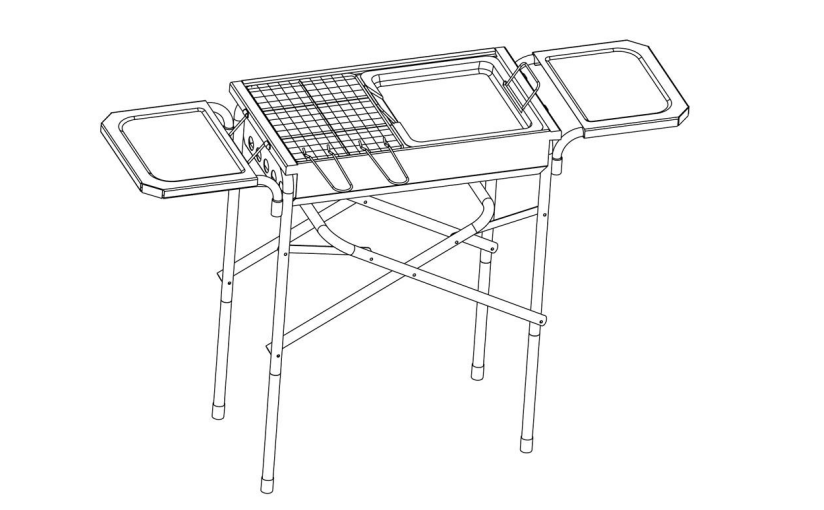 Navodila za sestavljanje prenosnega žara na oglje BBQ Camping