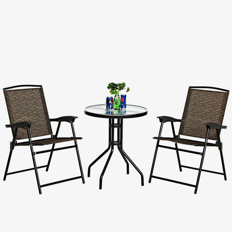 3-delni zložljivi bistro set za teraso