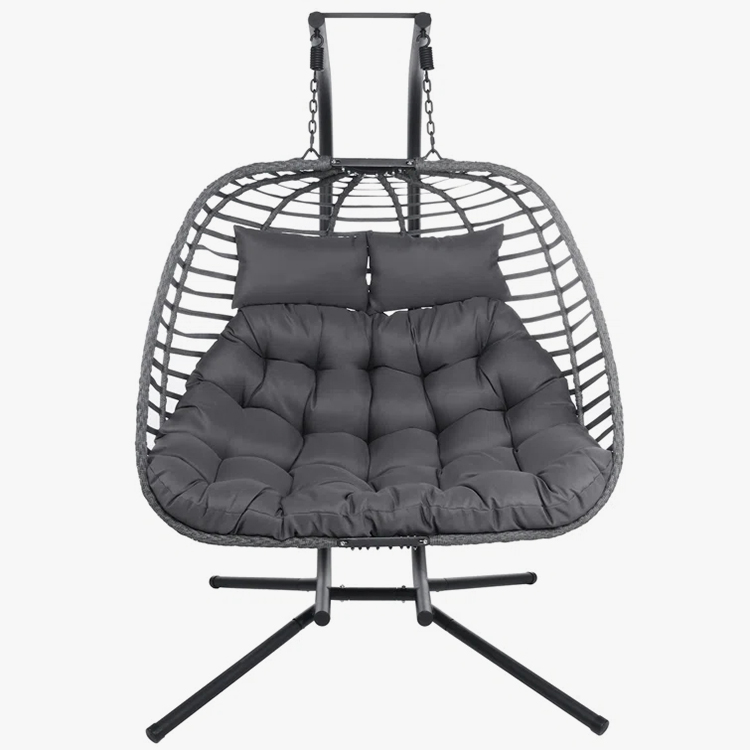 Stol gugalnik Rattan Egg za 2 osebi