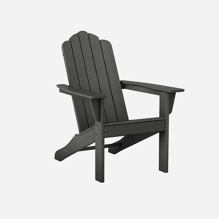 Zunanji sivi polietilenski stol Adirondack