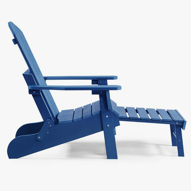 Zložljiv stol Adirondack iz smole z otomanskim
